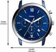  Shop Authentic Fossil Neutra Chronograph Blue Dial Brown Leather Strap Watch for Men - FS5791 - Luxxuri