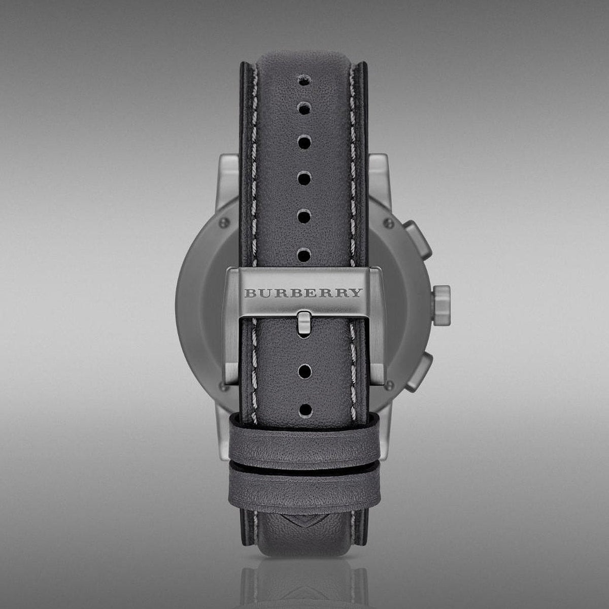  Shop Authentic Burberry The City Chronograph Ion Plated Grey Dial Grey Leather Strap Watch for Men - BU9384 - Luxxuri