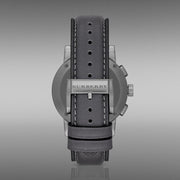  Shop Authentic Burberry The City Chronograph Ion Plated Grey Dial Grey Leather Strap Watch for Men - BU9384 - Luxxuri