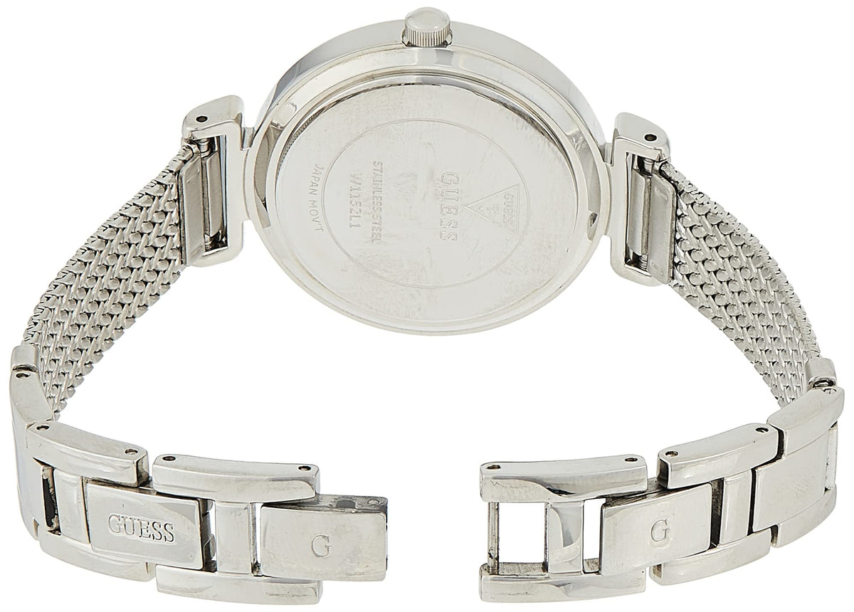  Shop Authentic Guess Quartz Silver Dial Silver Mesh Bracelet Watch For Women - W1152L1 - Luxxuri