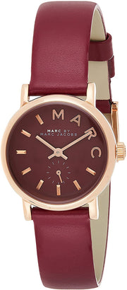  Shop Authentic Marc Jacobs Baker Maroon Dial Maroon Leather Strap Watch for Women - MBM1271 - Luxxuri