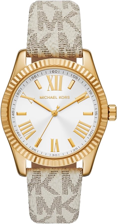  Shop Authentic Michael Kors Lexington Analog Silver Dial White Leather Strap Watch For Women - MK4746 - Luxxuri