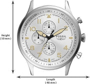  Shop Authentic Fossil Retro Pilot Chronograph Silver Dial Brown Leather Strap Watch for Men - FS5809 - Luxxuri