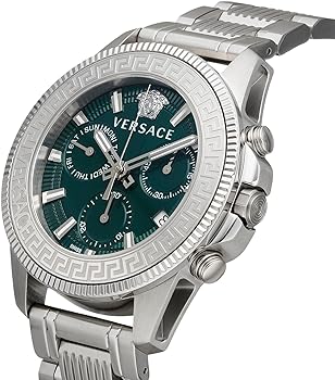  Shop Authentic Versace Greca Action Chronograph Quartz Green Dial Silver Steel Strap Watch for Men - VE3J00422 - Luxxuri