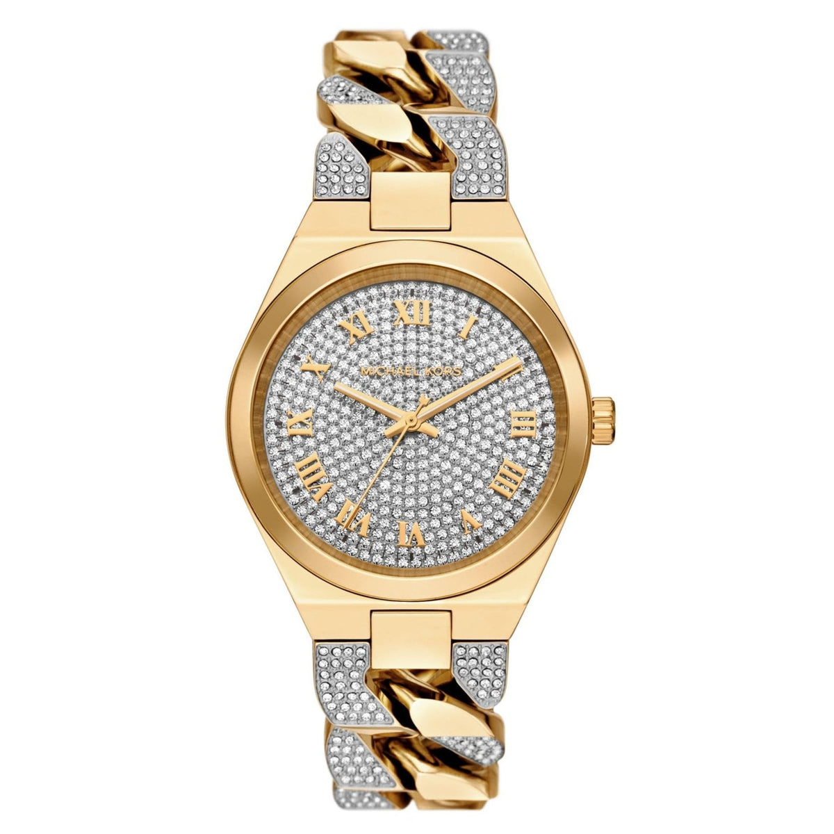 Shop Authentic Michael Kors Lennox Pavé Crystals Silver Dial Two Tone Steel Strap Watch for Women - MK7487 - Luxxuri