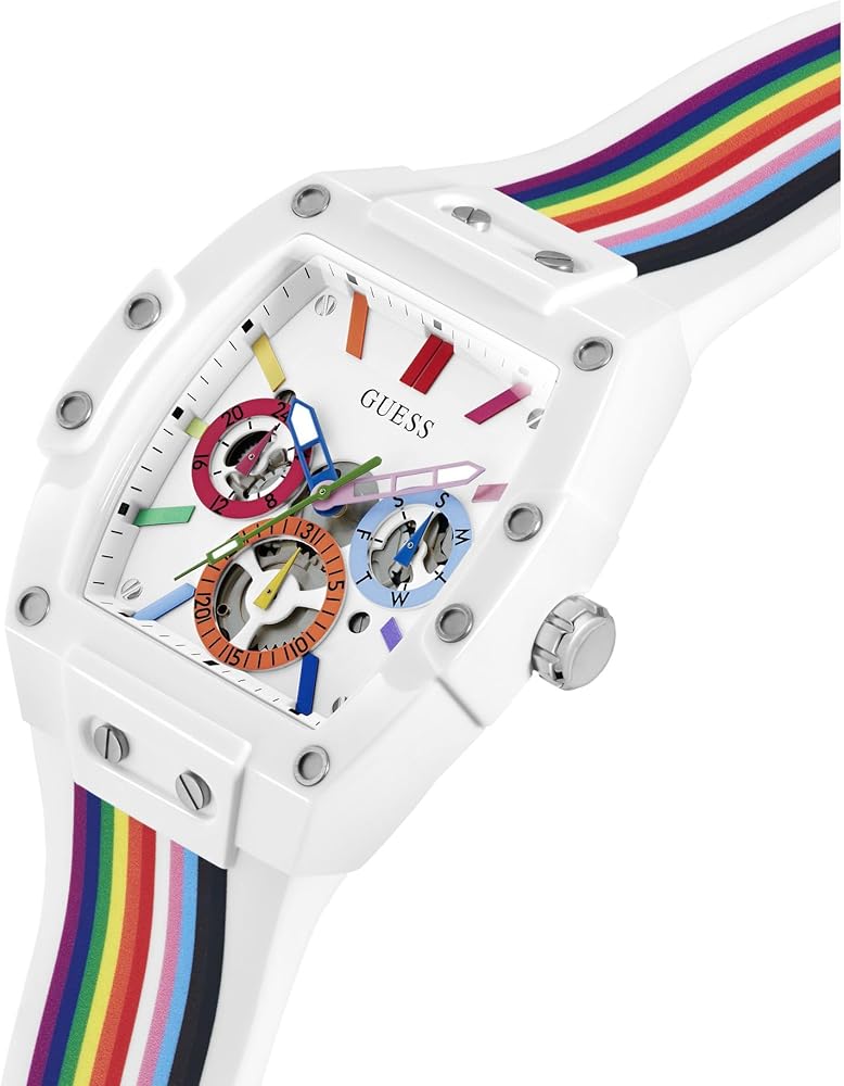  Shop Authentic Guess Phoenix Analog White Dial White Silicone Strap Watch for Men - GW0720G1 - Luxxuri