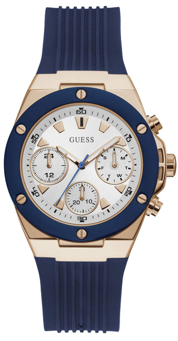  Shop Authentic Guess Athena White Dial White Dial Blue Rubber Strap Watch For Women - GW0030L5 - Luxxuri