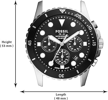  Shop Authentic Fossil FB-01 Chronograph Black Dial Silver Steel Strap Watch for Men - FS5837 - Luxxuri