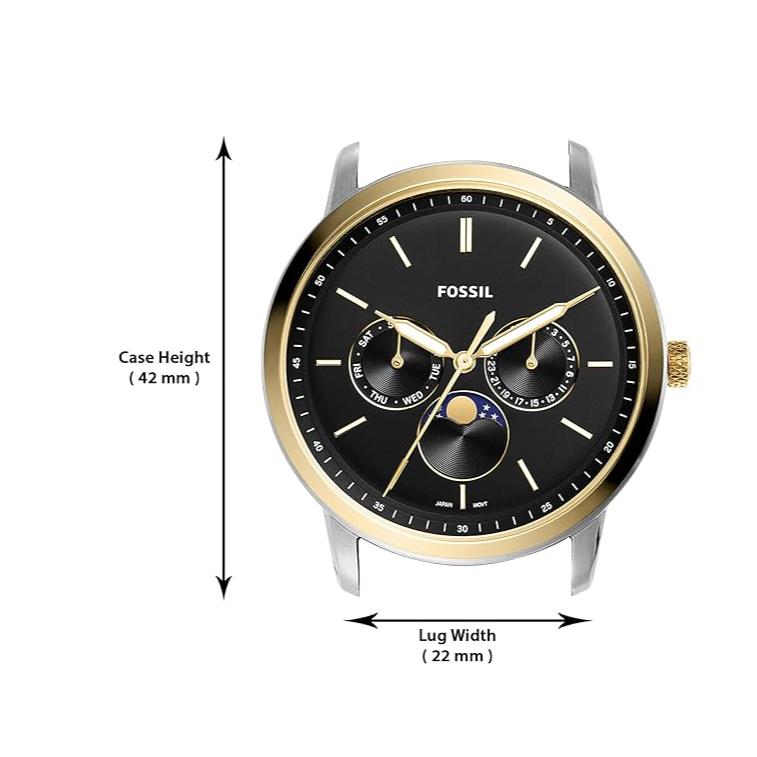  Shop Authentic Fossil Neutra Moonphase Multifunction Black Dial Two Tone Steel Strap Watch for Men - FS5906 - Luxxuri