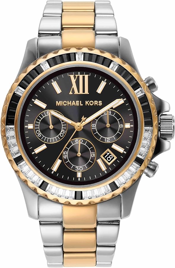  Shop Authentic Michael Kors Everest Chronograph Black Dial Two Tone Steel Strap Watch For Women - MK7209 - Luxxuri