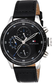  Shop Authentic Tommy Hilfiger Trent Chronograph Quartz Black Dial Black Leather Strap Watch For Men - 1791810 - Luxxuri