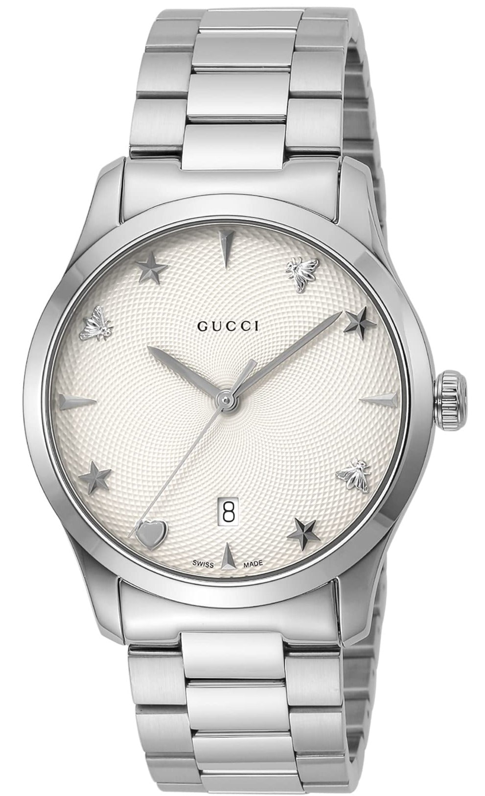  Shop Authentic Gucci G Timeless White Dial Silver Steel Strap Watch For Women - YA1264028A - Luxxuri