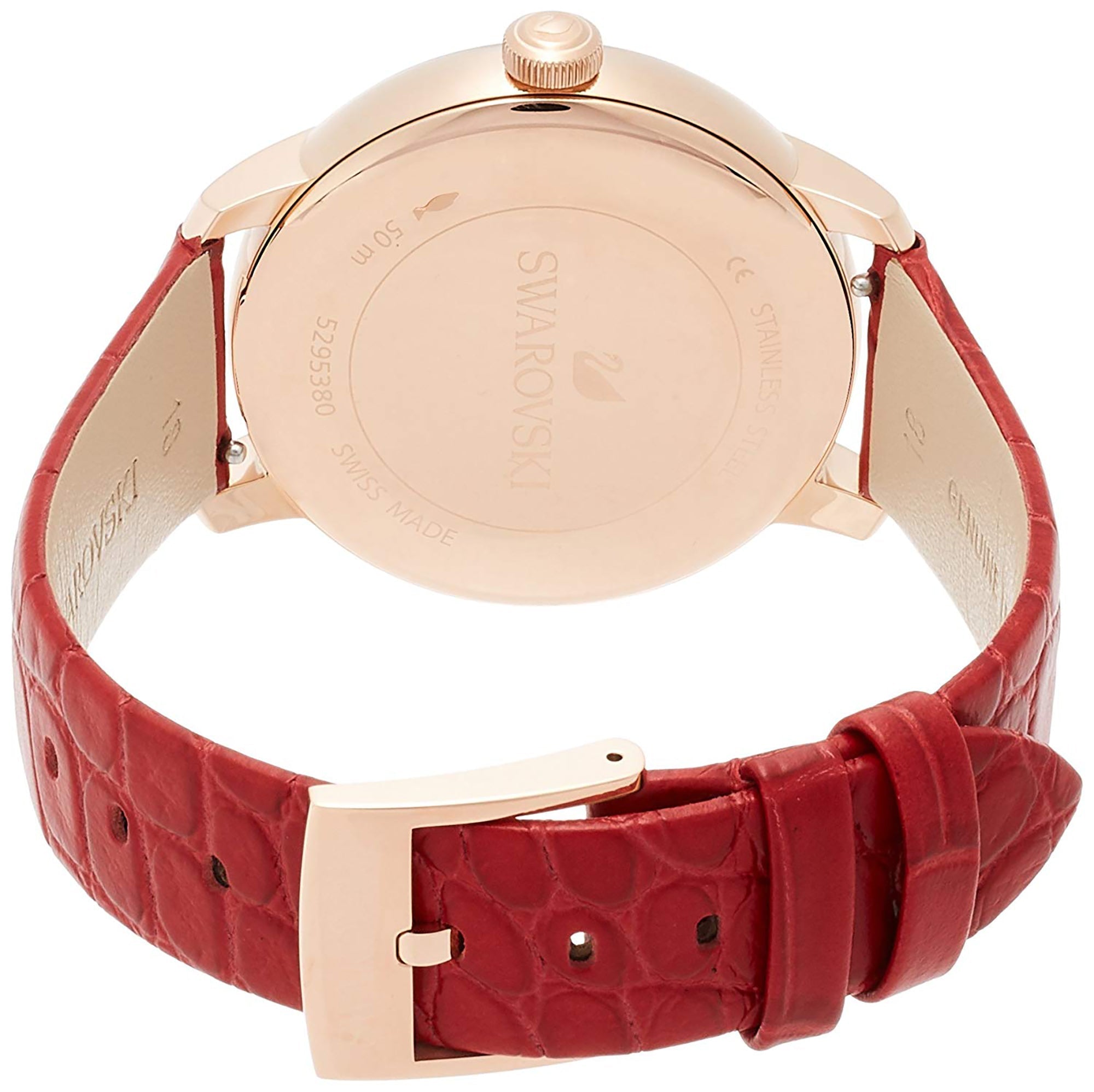 Shop Authentic Swarovski Crystalline Hours Red Crystal Dial Red Leather Strap Watch for Women - 5295380 - Luxxuri