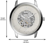  Shop Authentic Fossil Neutra Automatic Skeleton White Dial Brown Leather Strap Watch for Men - ME3184 - Luxxuri