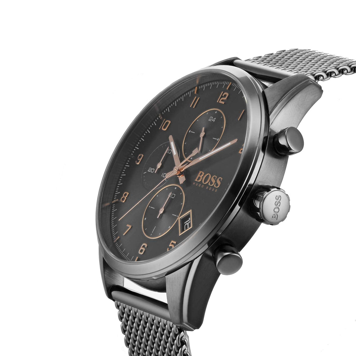  Shop Authentic Hugo Boss Skymaster Grey Dial Grey Mesh Bracelet Watch for Men - 1513837 - Luxxuri