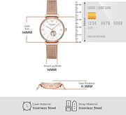  Shop Authentic Emporio Armani Meccanico Automatic White Dial Rose Gold Mesh Strap Watch For Women - AR60063 - Luxxuri