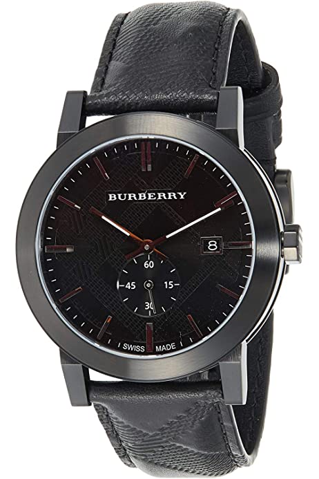  Shop Authentic Burberry The City Black Dial Black Leather Strap Watch for Men - BU9906 - Luxxuri
