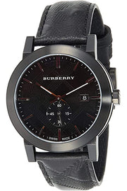  Shop Authentic Burberry The City Black Dial Black Leather Strap Watch for Men - BU9906 - Luxxuri