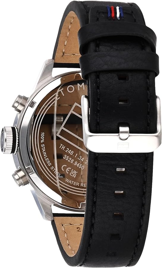  Shop Authentic Tommy Hilfiger Trent Chronograph Quartz Black Dial Black Leather Strap Watch For Men - 1791810 - Luxxuri