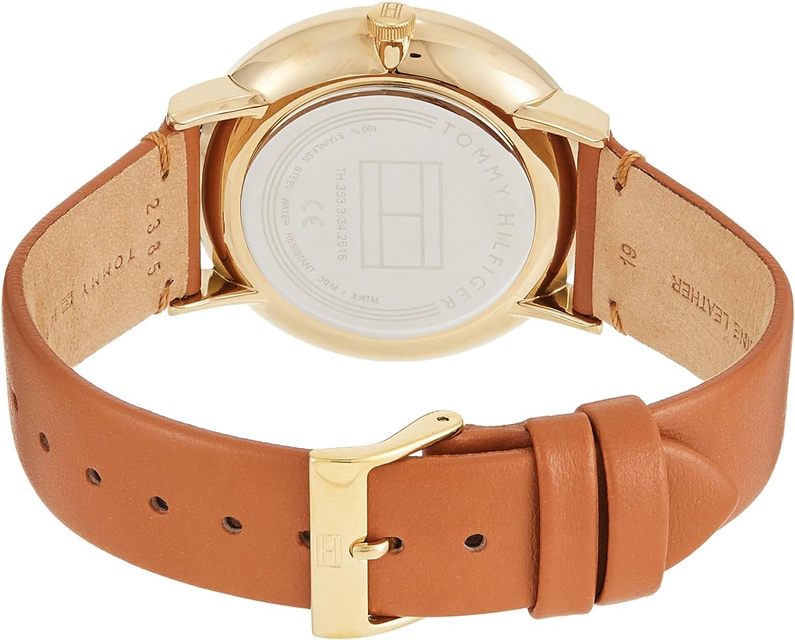  Shop Authentic Tommy Hilfiger Jenna Quartz White Dial Brown Leather Strap Watch for Women - 1782073 - Luxxuri