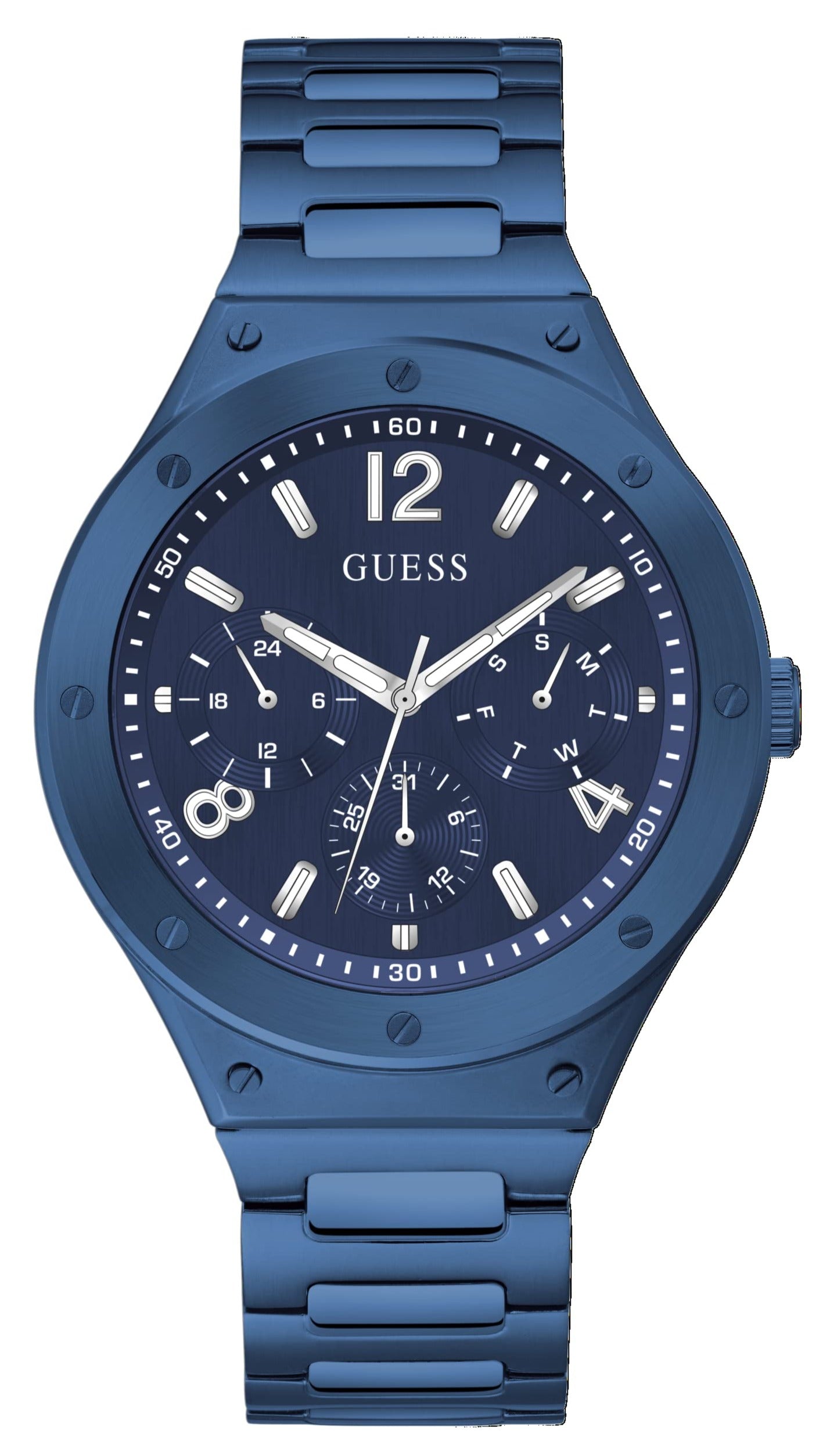  Shop Authentic Guess Scope Multifunction Blue Dial Blue Steel Strap Watch for Men - GW0454G4 - Luxxuri