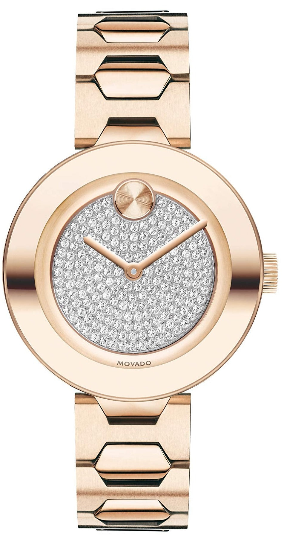 Shop Authentic Movado Bold Crystal Pave Rose Gold Dial Rose Gold Steel Strap Watch For Women - 3600493 - Luxxuri