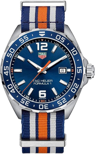  Shop Authentic Tag Heuer Formula 1 Quartz Blue Dial Two Tone NATO Strap Watch for Men - WAZ1010.FC8196 - Luxxuri