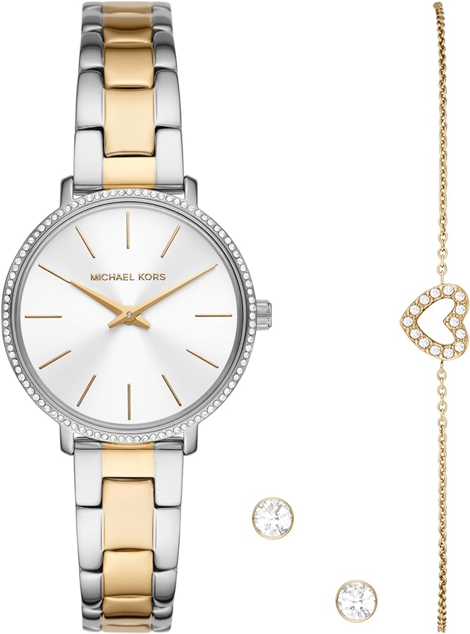  Shop Authentic Michael Kors Pyper Quartz Silver Dial Two Tone Steel Strap Watch For Women - MK1041 - Luxxuri
