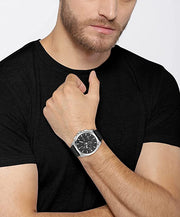  Shop Authentic Hugo Boss Grandmaster Chronograph Black Dial Black Leather Strap Watch for Men - 1513881 - Luxxuri