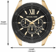  Shop Authentic Michael Kors Brecken Chronograph Black Dial Gold Steel Strap Watch For Men - MK8848 - Luxxuri