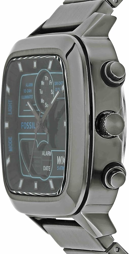  Shop Authentic Fossil Retro Analog-Digital Black Dial Grey Steel Strap Watch for Men - FS5892 - Luxxuri