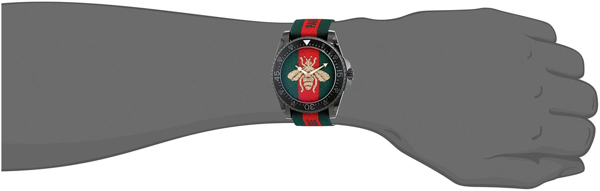  Shop Authentic Gucci Dive Green & Red Dial Green & Red Nylon Strap Watch For Men - YA136216 - Luxxuri