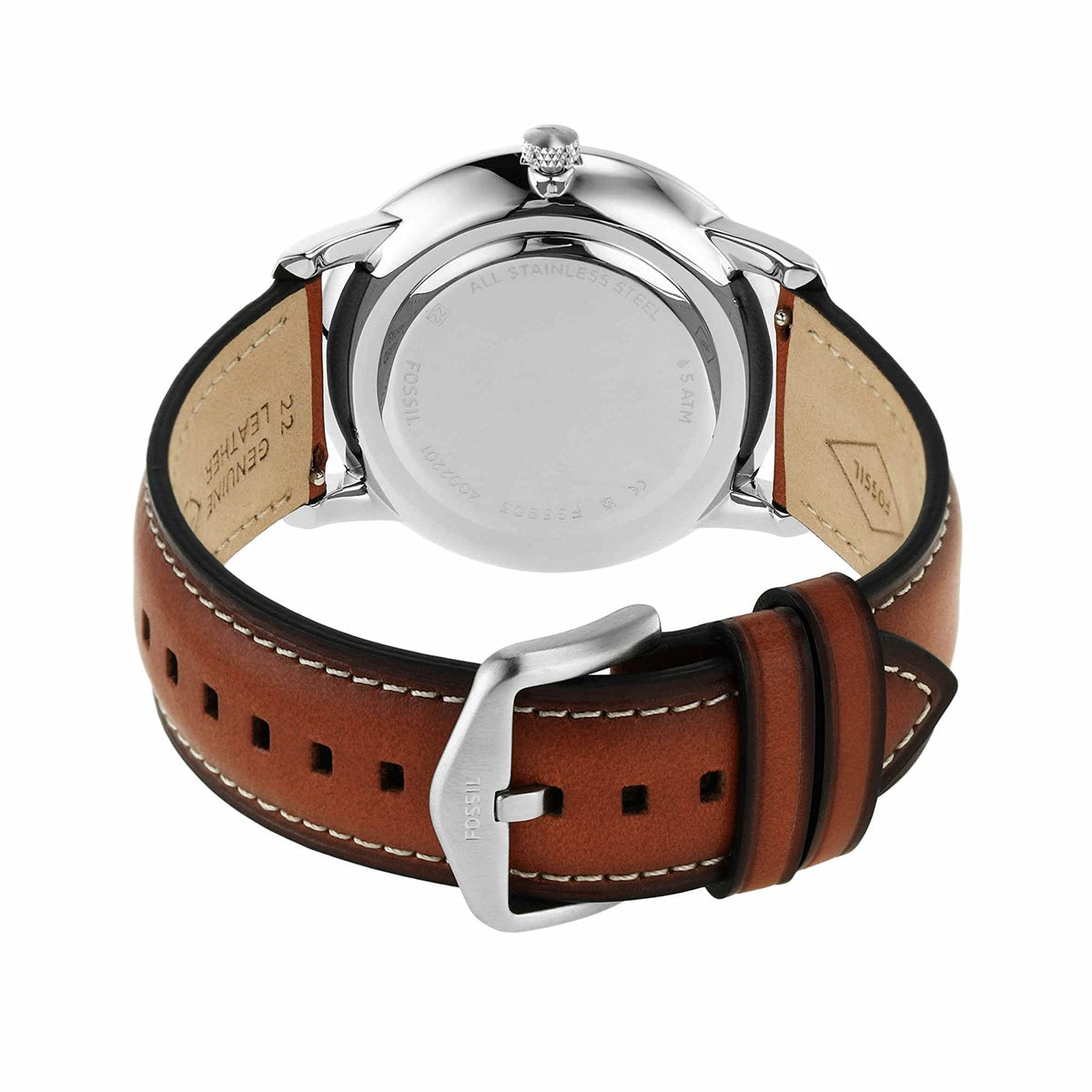  Shop Authentic Fossil Neutra Minimalist Moonphase Blue Dial Brown Leather Strap Watch for Men - FS5903 - Luxxuri