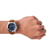  Shop Authentic Fossil Grant Chronograph Blue Dial Brown Leather Strap Watch for Men - FS5210 - Luxxuri