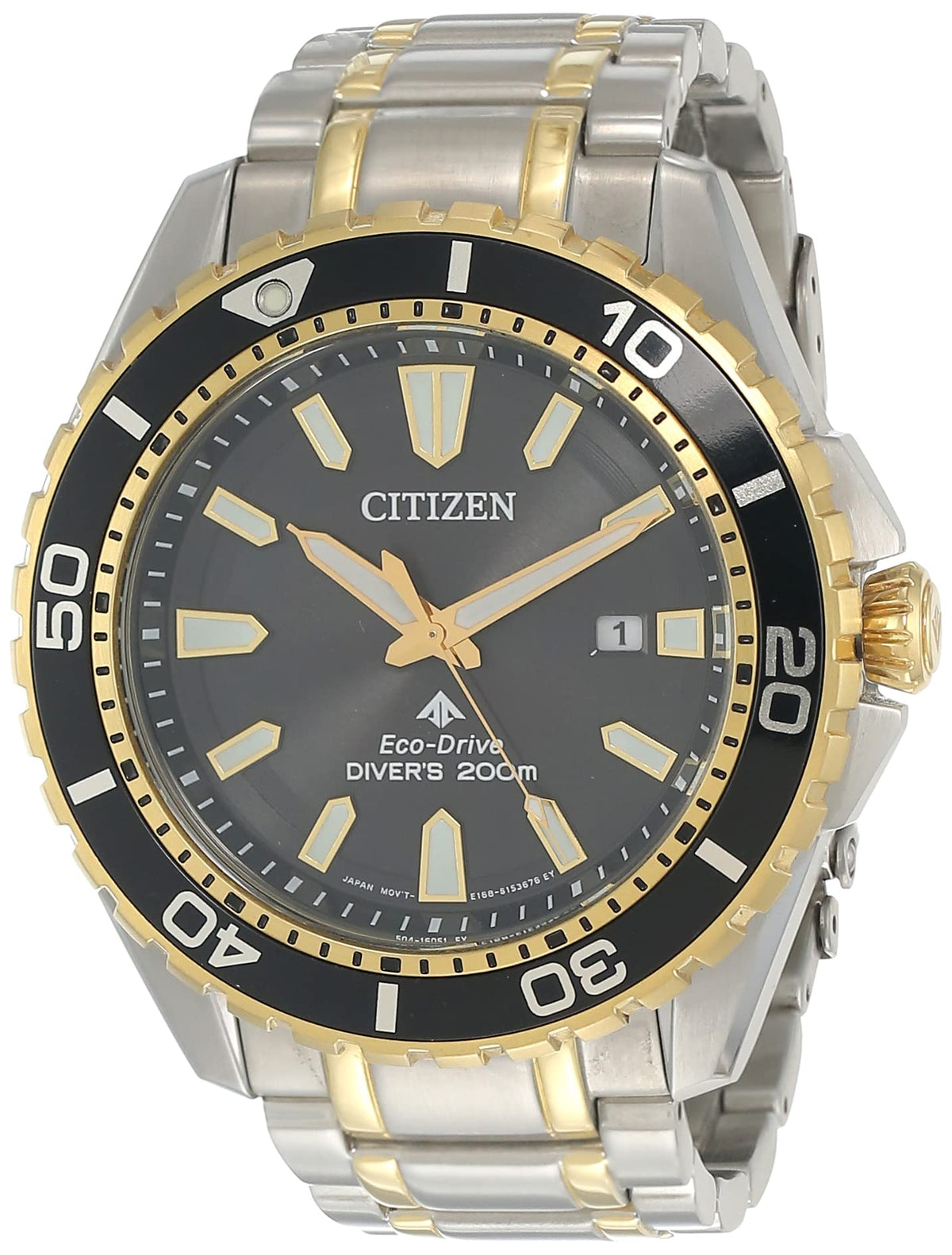  Shop Authentic Citizen Eco Drive Promaster Diver Black Dial Two Tone Steel Strap Watch For Men - BN0194-57E - Luxxuri