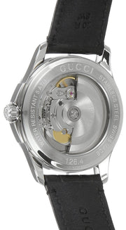  Shop Authentic Gucci G Timeless Automatic Black Dial Black Leather Strap Watch For Women - YA126469 - Luxxuri