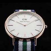  Shop Authentic Daniel Wellington Classic Nottingham White Dial Two Tone NATO Strap Watch For Men - 0108DW - Luxxuri