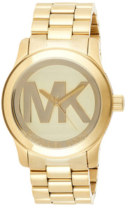  Shop Authentic Michael Kors Slim Runway Gold Dial Gold Steel Strap Watch for Women - MK3477 - Luxxuri