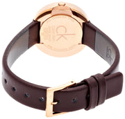  Shop Authentic Calvin Klein Firm White Dial Brown Leather Strap Watch for Women - K3N236G6 - Luxxuri