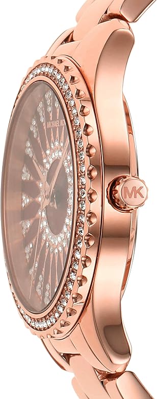  Shop Authentic Michael Kors Layton Three Hand Red Dial Rose Gold Steel Strap Watch For Women - MK6893 - Luxxuri
