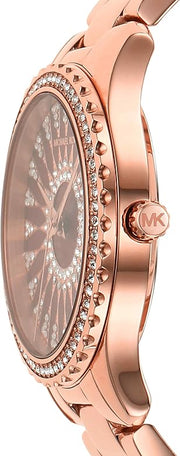  Shop Authentic Michael Kors Layton Three Hand Red Dial Rose Gold Steel Strap Watch For Women - MK6893 - Luxxuri