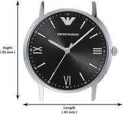 Shop Authentic Emporio Armani Kappa Analog Quartz Black Dial Black Leather Strap Watch For Men - AR11013 - Luxxuri