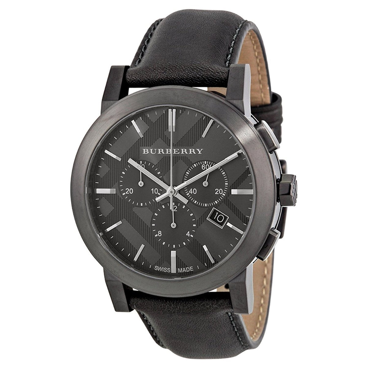  Shop Authentic Burberry The City Black Dial Black Leather Strap Watch for Men - BU9364 - Luxxuri