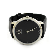  Shop Authentic Calvin Klein Minimal Diamonds Black Dial Black Leather Strap Watch for Men - K3M211CS - Luxxuri