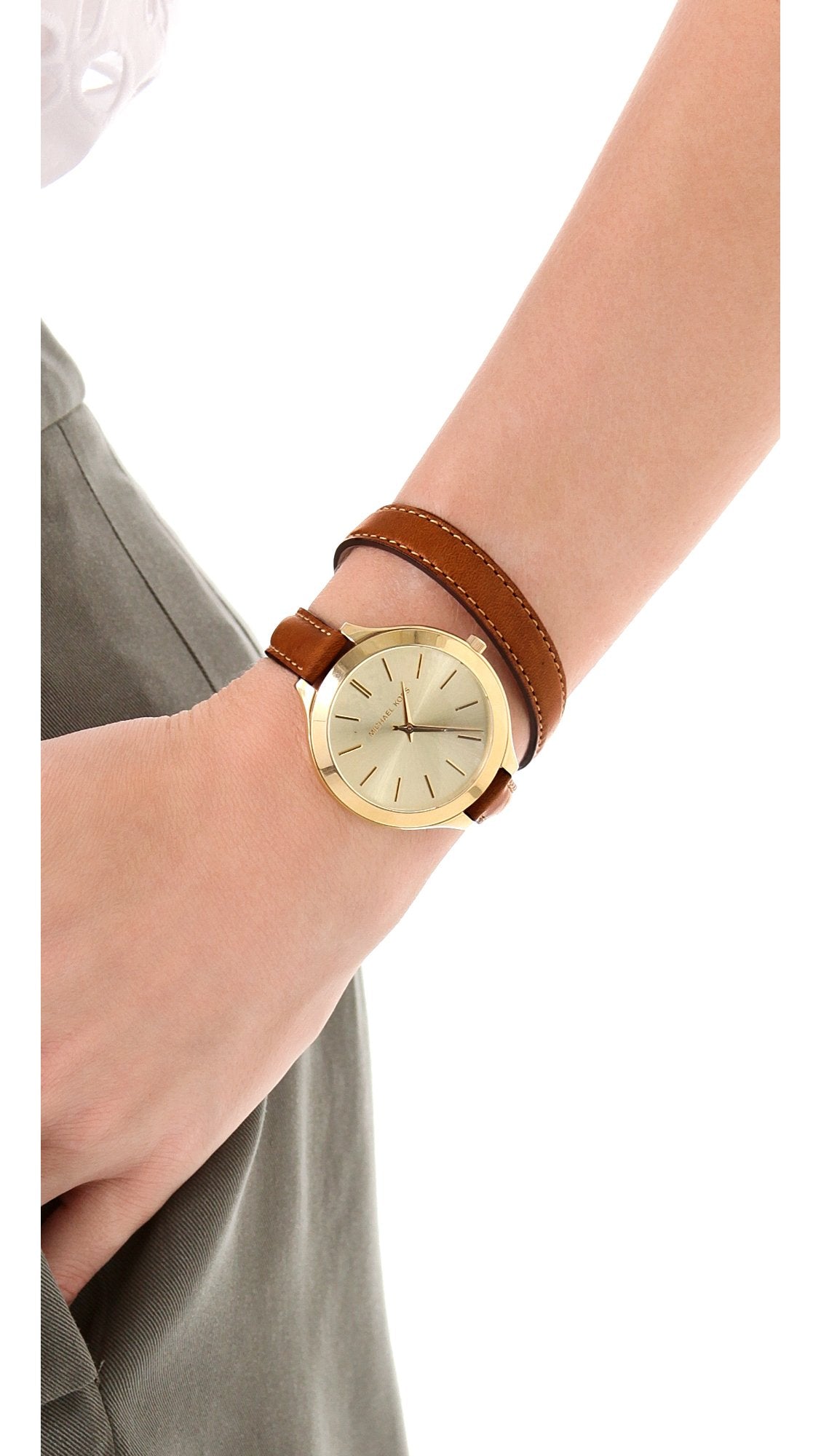  Shop Authentic Michael Kors Runway Gold Dial Brown Leather Strap Watch For Women - MK2256 - Luxxuri