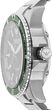  Shop Authentic Emporio Armani Diver Automatic Green Dial Silver Steel Strap Watch For Men - AR60061 - Luxxuri