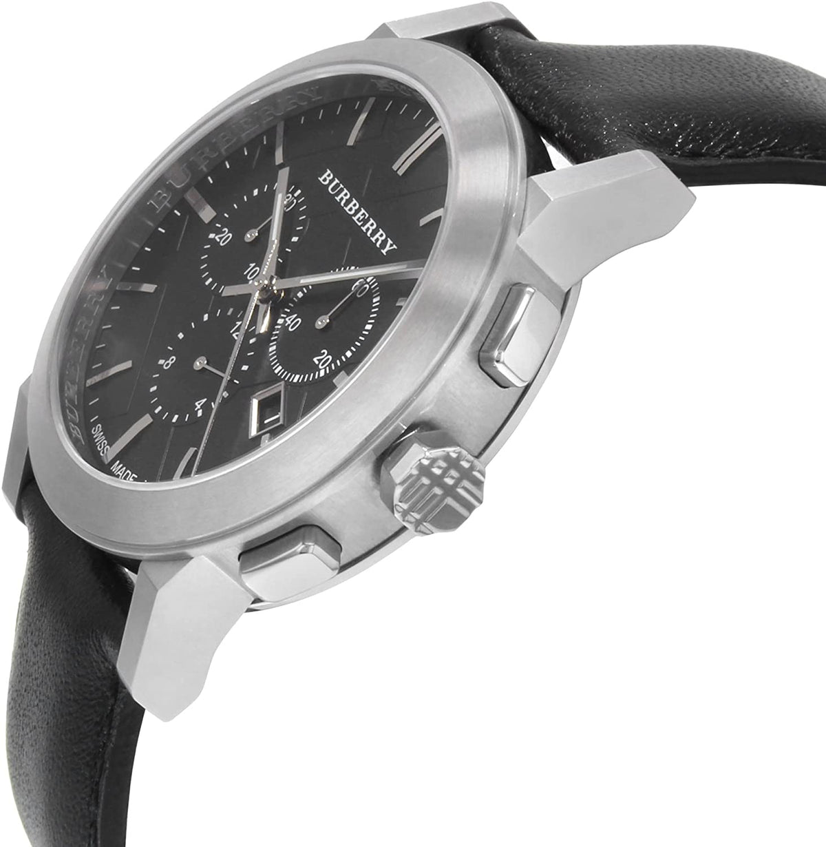  Shop Authentic Burberry The City Grey Dial Black Leather Strap Watch for Men - BU9362 - Luxxuri