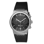  Shop Authentic Salvatore Ferragamo Sapphire Chrono Black Dial Black Silicone Strap Watch for Men - SFME00121 - Luxxuri