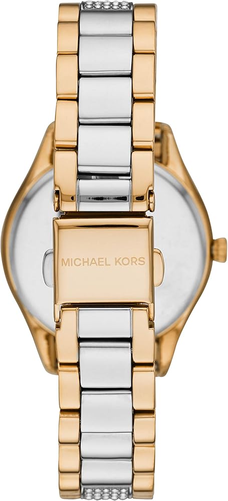  Shop Authentic Michael Kors Lauryn Crystal Pave Black Dial Two Tone Steel Strap Watch For Women - MK4403 - Luxxuri