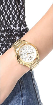  Shop Authentic Michael Kors Bradshaw Chronograph White Dial Gold Steel Strap Watch For Women - MK6266 - Luxxuri